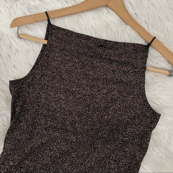 Vintage My Michelle Glitter Square Neck Tank Top Size Large - Picture 2 of 10